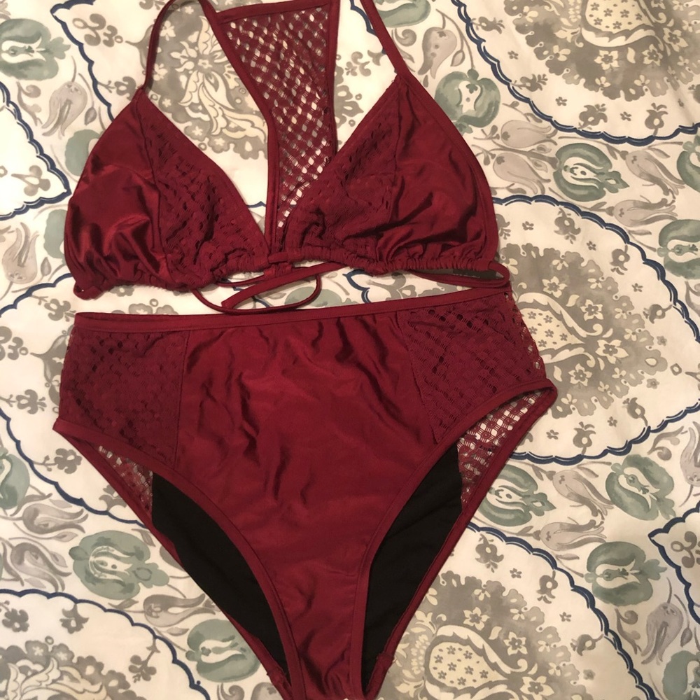 Swimsuits For All High Waisted Crochet Swimsuit